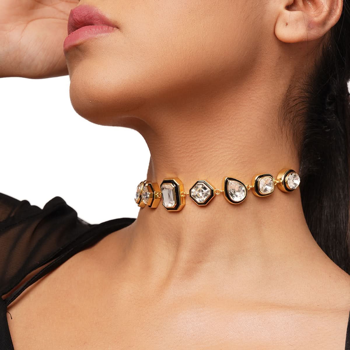 Bougie White Gold Crystal Choker - Image 4