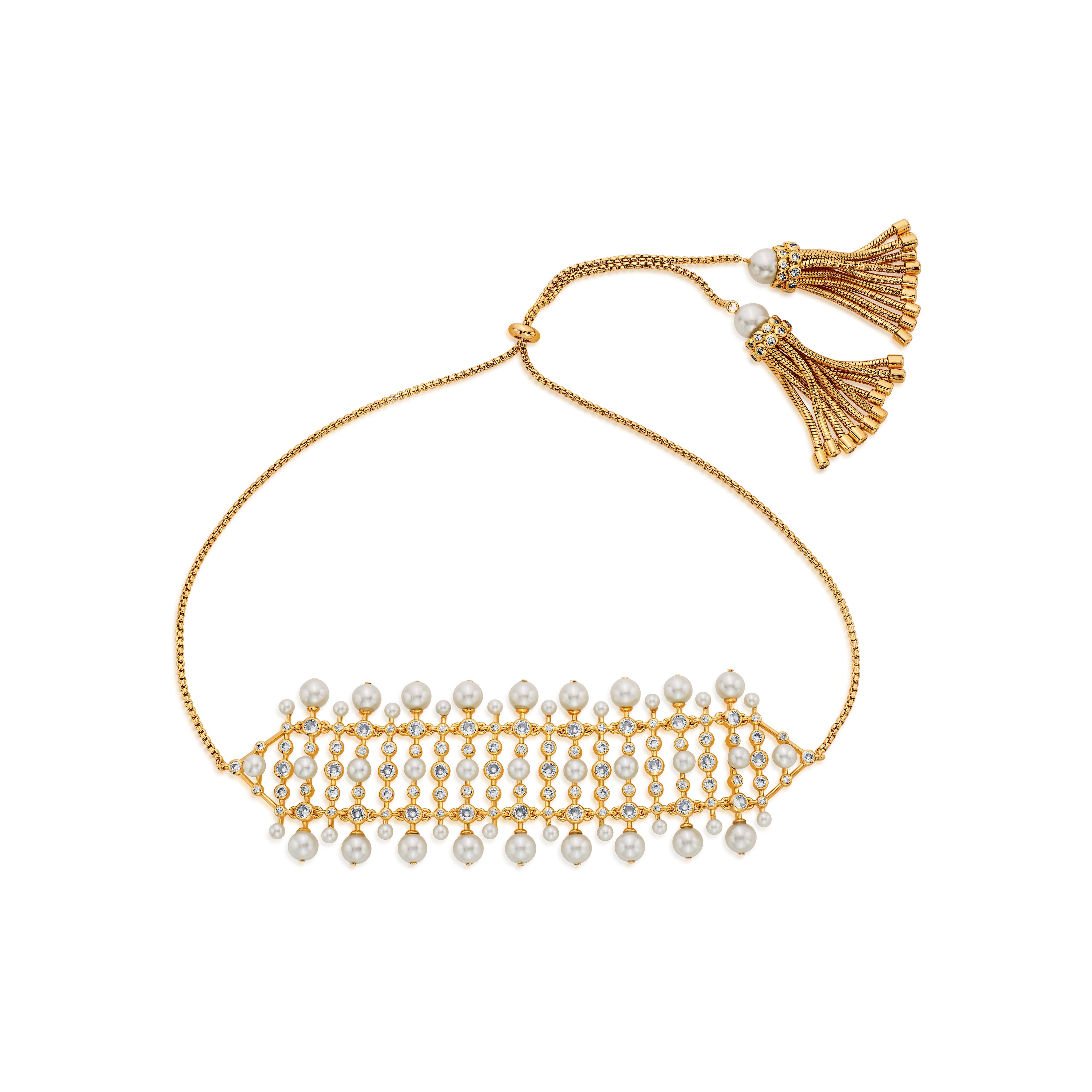 Crystal Pearl Tassel Choker - Image 20