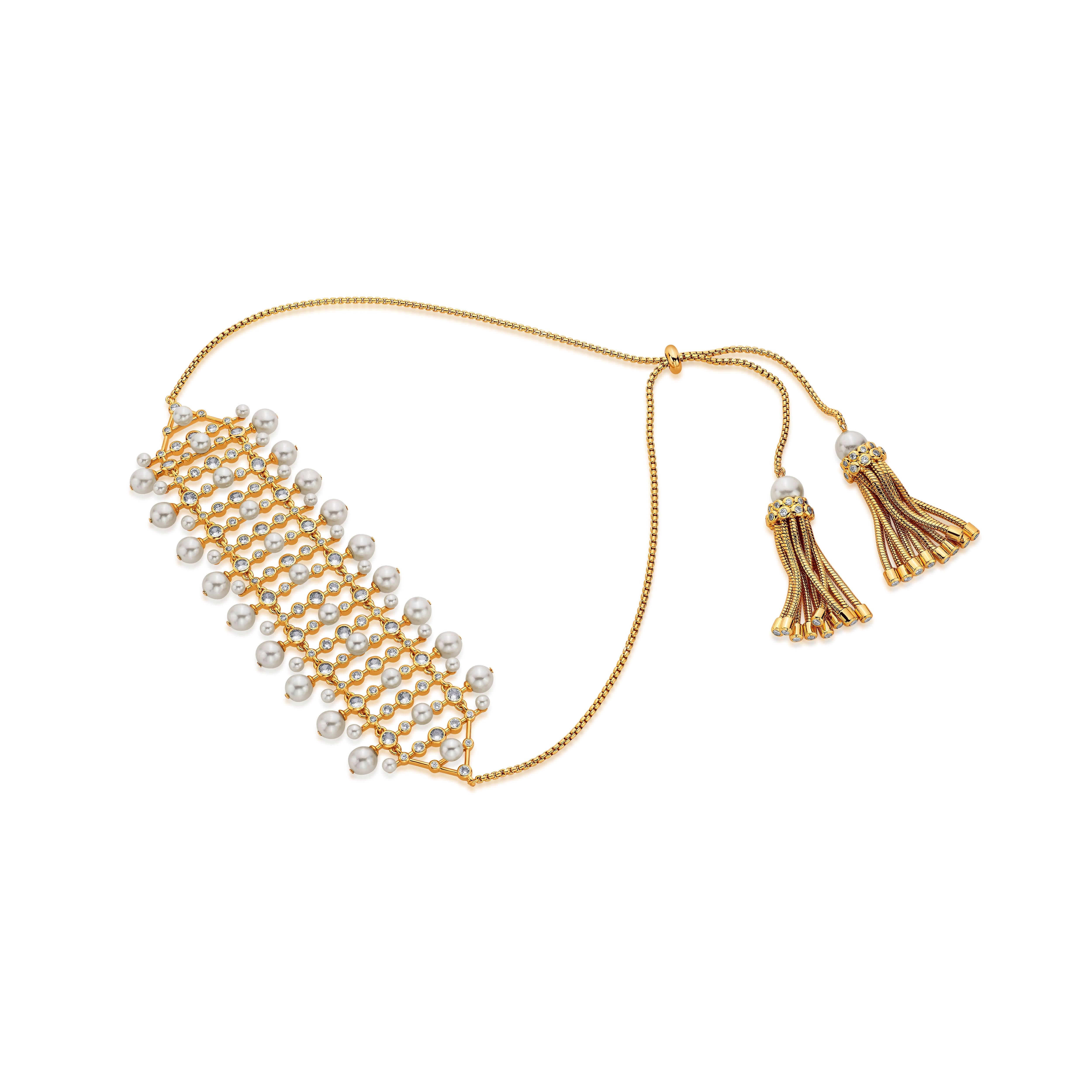 Crystal Pearl Tassel Choker - Image 21