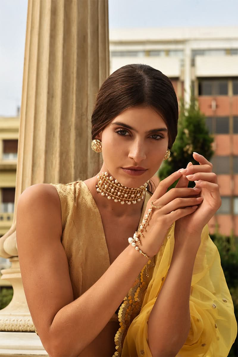 Crystal Pearl Tassel Choker - Image 7