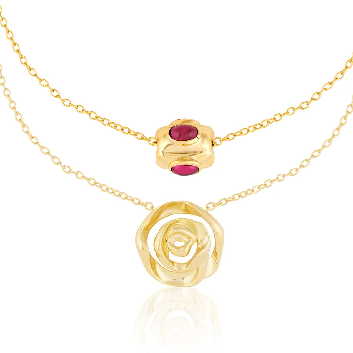 Double Rosé Layered Necklace - Image 4