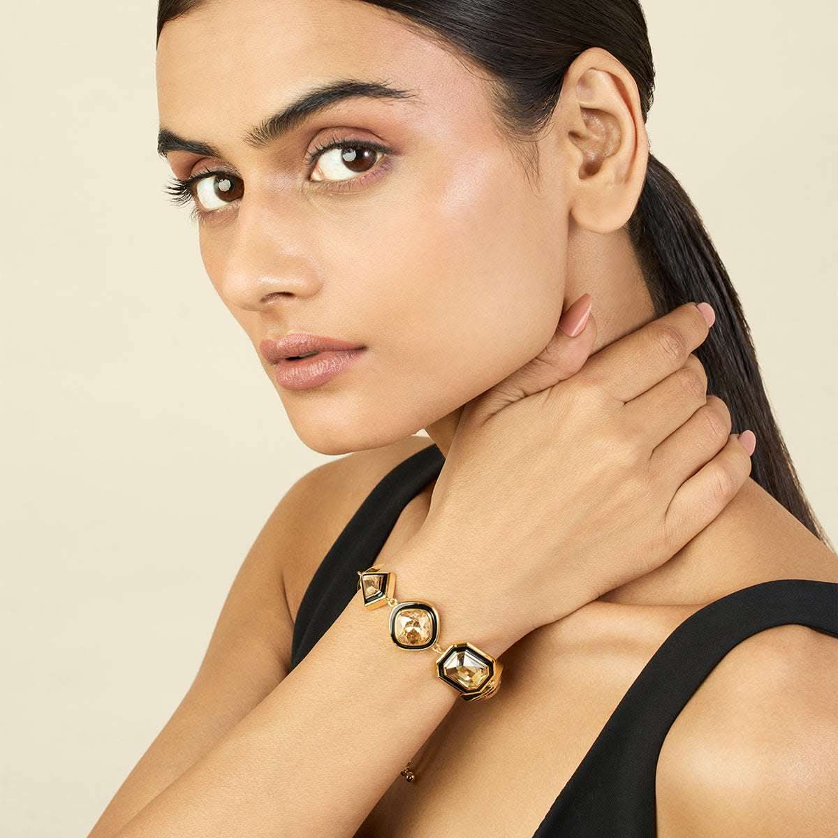 Gold Crystal Galaxy Bolo Bracelet - Image 4
