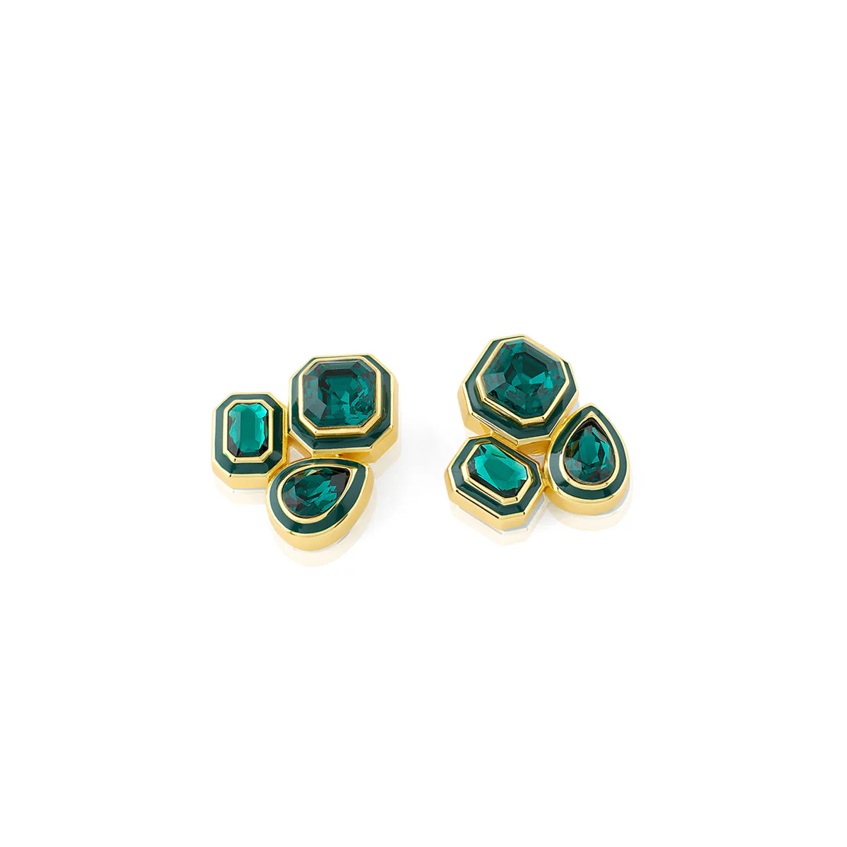 Green Crystal Galaxy Earrings - Image 3