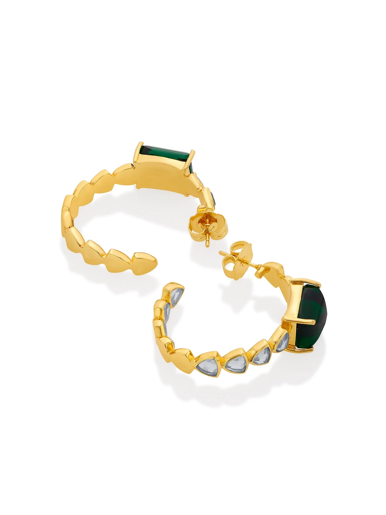 Ruhaniyat Hydro Emerald & Mirror Hoops - Image 7