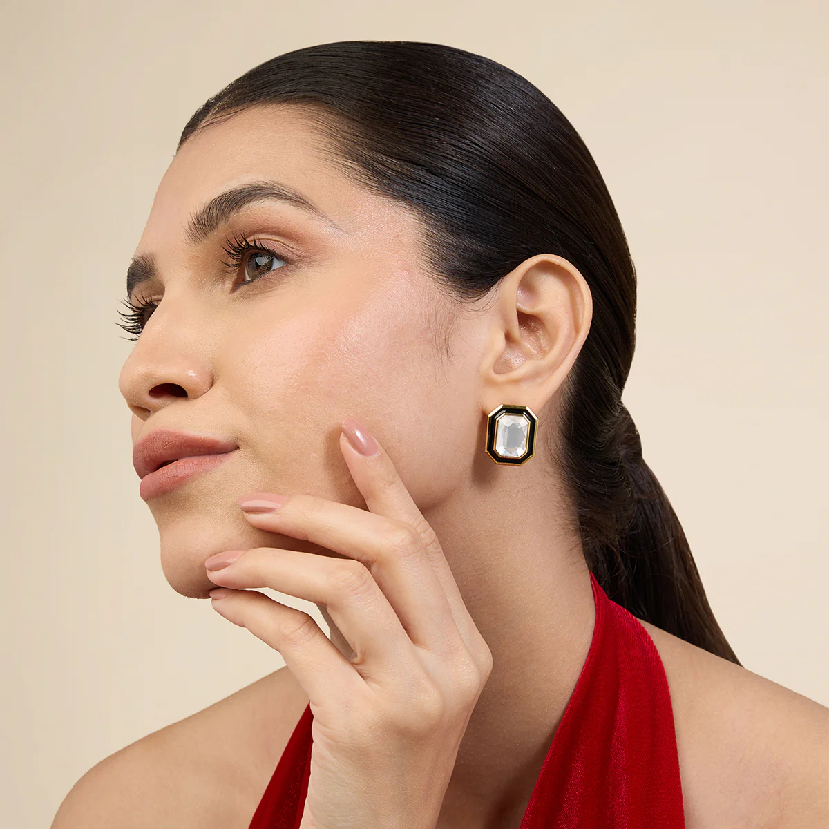 White Metaverse Button Studs - Image 4
